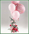 Balloons and pink flowers